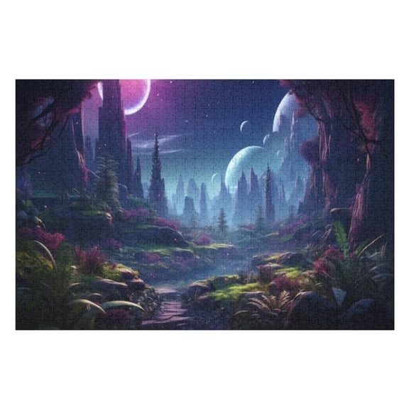 Puzzles for Adults 300 Pieces - Cosmos Space Landscape Funny Puzzles Educational Games Gift for Birthday Christmas Halloween