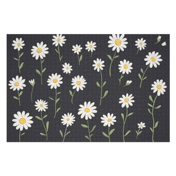Puzzles for Adults 300 Pieces - Cute Daisy Floral Pattern Funny Puzzle Unique Difficult and Challenge Large Puzzle Game Toys Gift