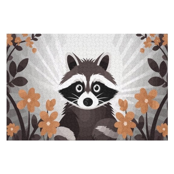 Puzzles for Adults 300 Pieces - Cute Raccoon Cartoon Funny Puzzle - Unique Brain Teaser, for Puzzle Enthusiasts
