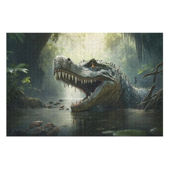 Puzzles for Adults 300 Pieces - Dinosaur Roars Fiercely Prehistoric Landscape Funny Puzzles Educational Toys, Birthday Christmas Valentine's Day Gift