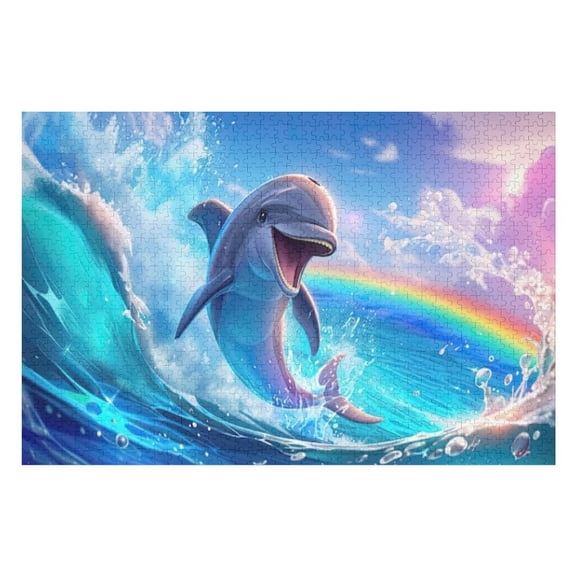 Puzzles for Adults 300 Pieces - Dolphin Challenging Gift for Puzzle Lovers, Fun Time with Friends, Displayable Wall Decor