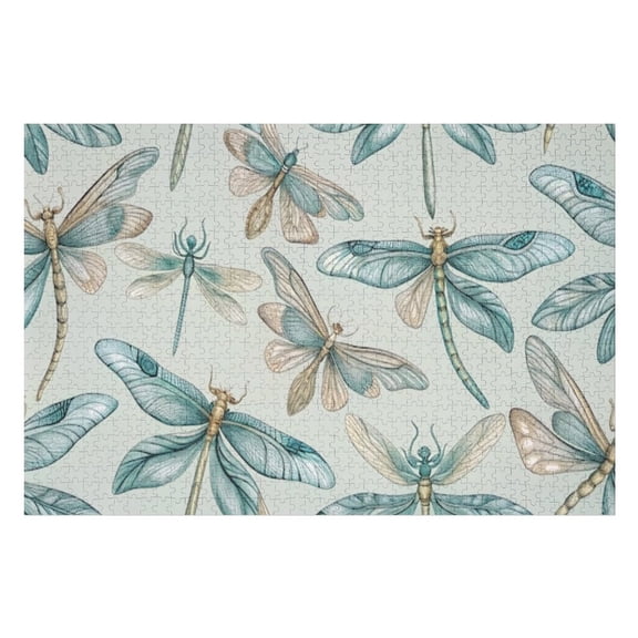 Puzzles for Adults 300 Pieces - Dragonflies Butterflies Puzzle Challenging Educational Toys Puzzles Reduced Pressure Gift