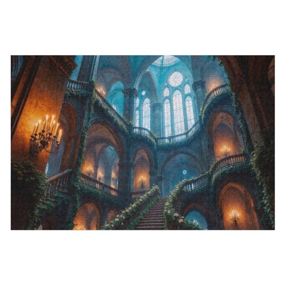 Puzzles for Adults 300 Pieces - Enchanted Grand Staircase Funny Puzzle - Unique Brain Teaser, for Puzzle Enthusiasts