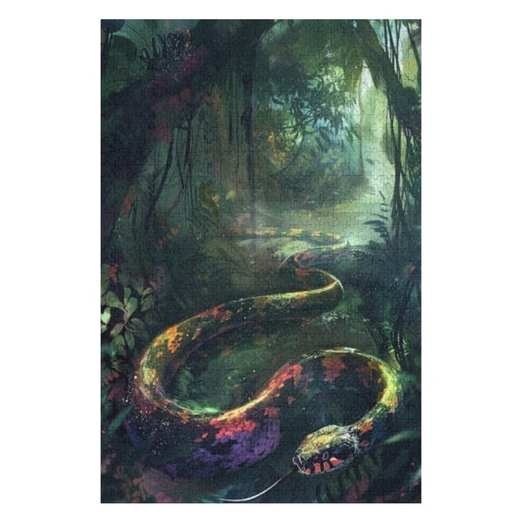 Puzzles for Adults 300 Pieces - Fantasy Snake Fun Educational Toys Decompressing Intellectual Puzzles Gift for Easter Hallowen Christmas Birthday