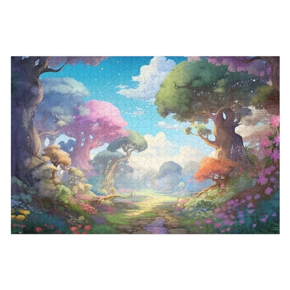 Puzzles for Adults 300 Pieces - Fantasy World With Colorful Tree Funny Boxed Puzzles,Challenging and Relaxing Gifts Idea for Puzzle Enthusiasts