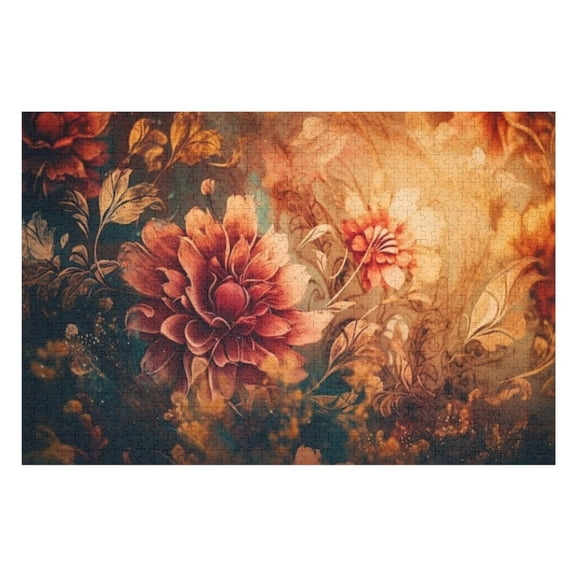 Puzzles for Adults 300 Pieces - Floral Patterns Funny Challenging Puzzle Brain Teaser Activity Perfect for Game Nights