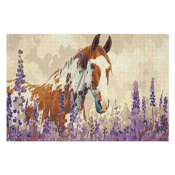 Puzzles for Adults 300 Pieces - Horse Wooden Jigsaw Puzzle - Perfect Interlocking Clear Printing - Adults Educational Puzzle Ideal Gift