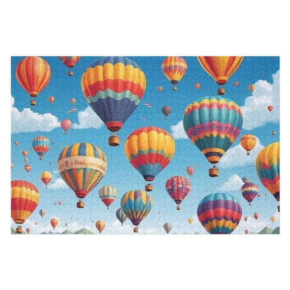 Puzzles for Adults 300 Pieces - Hot Air Balloons Funny Puzzles Gift for Birthday Wedding Christmas Halloween