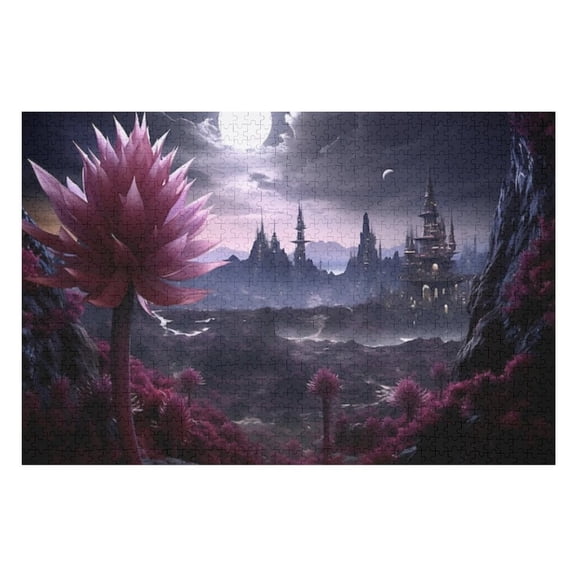 Puzzles for Adults 300 Pieces - Landscape Alien World Funny Puzzles Gift for Birthday Wedding Christmas Halloween