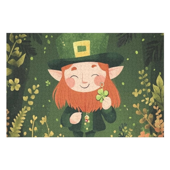 Puzzles for Adults 300 Pieces - Lucky Leprechaun With Shamrock Funny Puzzle - Unique Brain Teaser, for Puzzle Enthusiasts