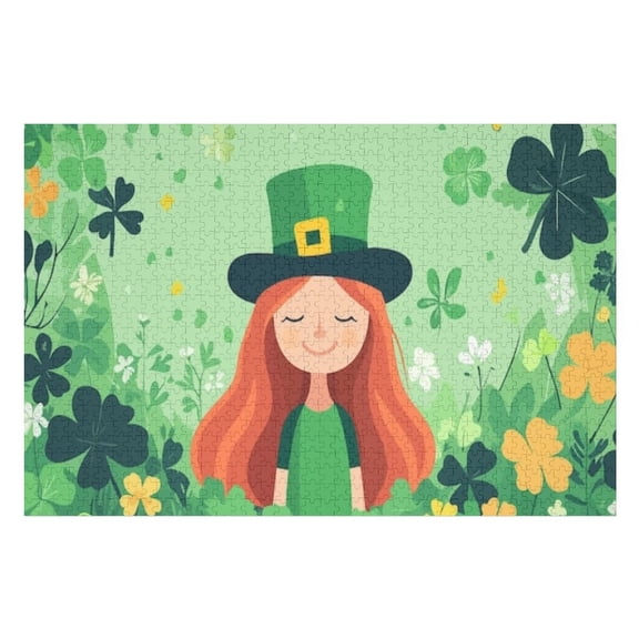 Puzzles for Adults 300 Pieces - Lucky Mom Saint Patrick'S Day Celebrations Funny Puzzles Challenging Brain Exercise, for Puzzle Lovers Gift