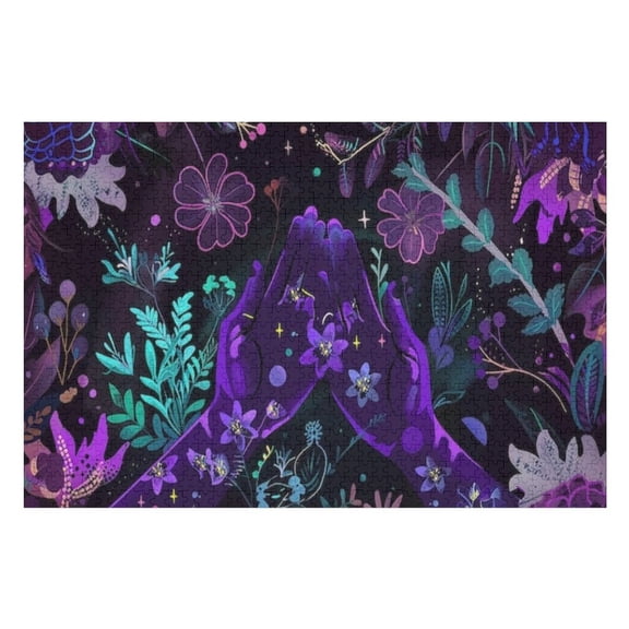Puzzles for Adults 300 Pieces - Midnight Bloom Dark Mystical Funny Puzzle - Unique Brain Teaser, for Puzzle Enthusiasts