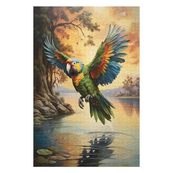 Puzzles for Adults 300 Pieces - Parrot With Boat Puzzle Challenging Educational Toys Puzzles Reduced Pressure Gift
