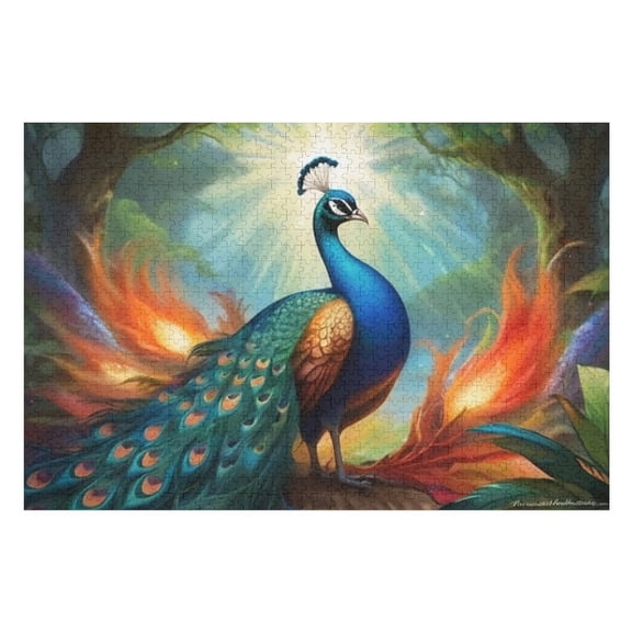 Puzzles for Adults 300 Pieces - Peacock Funny Puzzle Unique Difficult and Challenge Large Puzzle Game Toys Gift