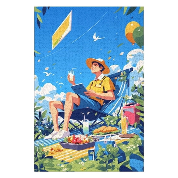 Puzzles for Adults 300 Pieces - Picnics Creating Relaxed Atmosphere Puzzle Challenging Educational Toys Puzzles Reduced Pressure Gift