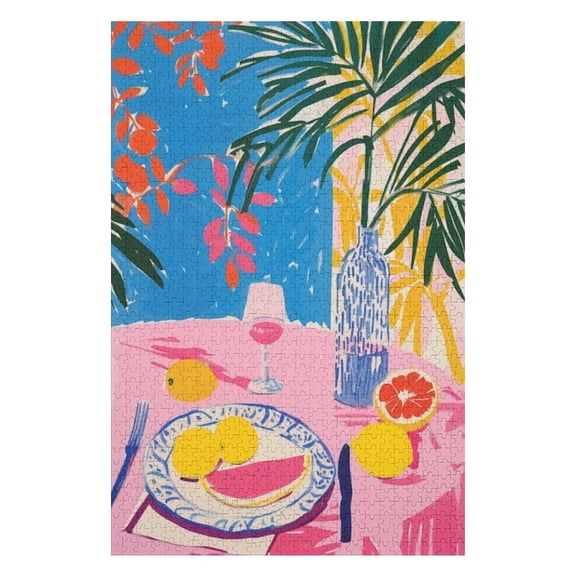 Puzzles for Adults 300 Pieces - Plate Fruit Table Puzzle Challenging Educational Toys Puzzles Reduced Pressure Gift