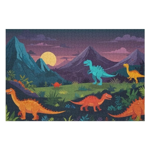 Puzzles for Adults 300 Pieces - Playful Dinosaurs Challenging Gift for Puzzle Lovers, Fun Time with Friends, Displayable Wall Decor