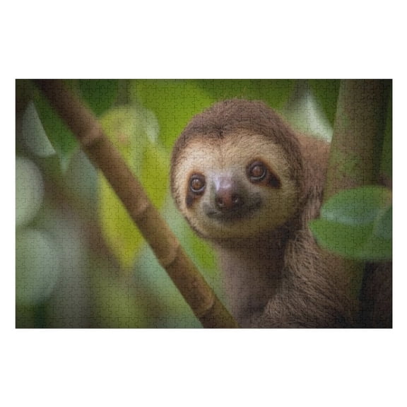 Puzzles for Adults 300 Pieces - Ring Tailed Lemur Sitting Branch Staring Funny Puzzle - Unique Brain Teaser, for Puzzle Enthusiasts