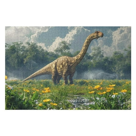 Puzzles for Adults 300 Pieces - Sauropod Dinosaur Wild Unique Artwork Jigsaw Puzzle, Large Piece Puzzle, Great for Beginners, Gifts for Loved Ones