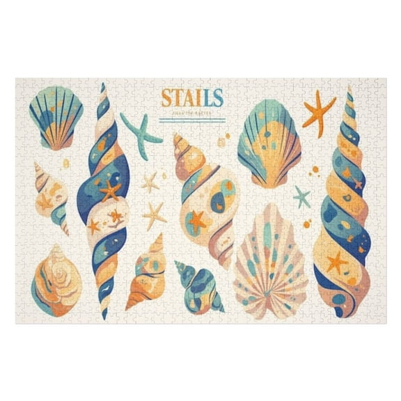 Puzzles for Adults 300 Pieces - Seashells Best Challenging Puzzles for Cognitive Workout - Safe Eco-Friendly - Most Popular Leisure Activities