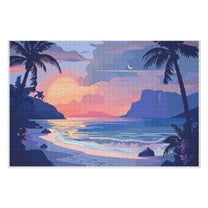 Puzzles for Adults 300 Pieces - Serene Beach Sunset Seascape Puzzle for Stress Relief and Leisure Holiday Gifts Home Decor Collectibles