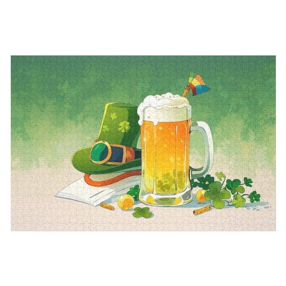 Puzzles for Adults 300 Pieces - Spring Holiday St Patrick Funny Challenging Puzzle Brain Teaser Activity Perfect for Game Nights