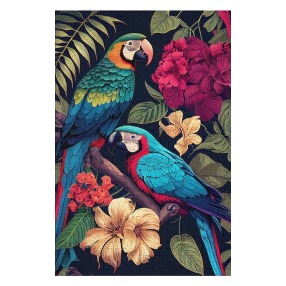 Puzzles for Adults 300 Pieces - Tropical Leaves Greenery Funny Puzzle Unique Difficult and Challenge Large Puzzle Game Toys Gift