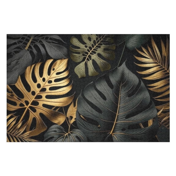 Puzzles for Adults 300 Pieces - Tropical Palm Leaves Pattern Challenging Gift for Puzzle Lovers, Fun Time with Friends, Displayable Wall Decor