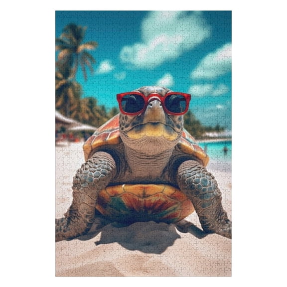 Puzzles for Adults 300 Pieces - Turtle Beach Summer Puzzle Challenging Educational Toys Puzzles Reduced Pressure Gift