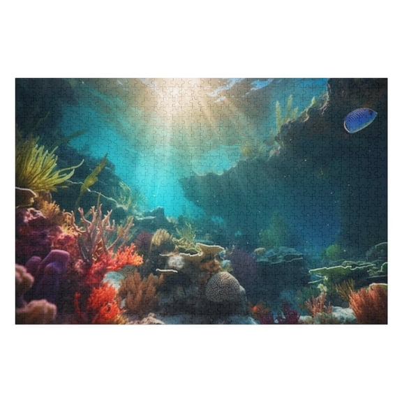 Puzzles for Adults 300 Pieces - Underwater Landscape Funny Family Interactive for Puzzles Club Decor Or Gifts for Friends