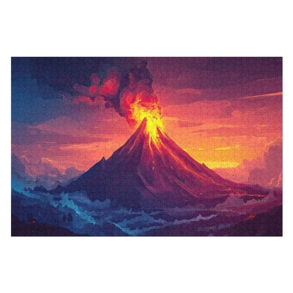 Puzzles for Adults 300 Pieces - Volcano Funny Challenging Puzzle Brain Teaser Activity Perfect for Game Nights