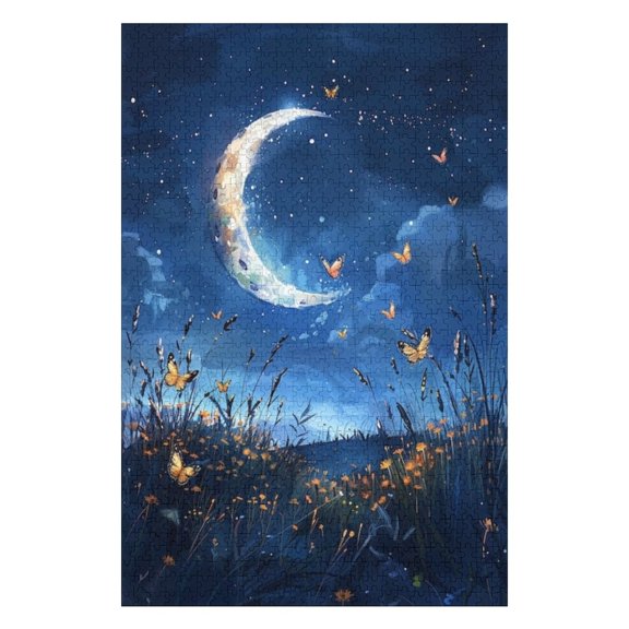 Puzzles for Adults 300 Pieces - Watercolor Moon Challenging Gift for Puzzle Lovers, Fun Time with Friends, Displayable Wall Decor