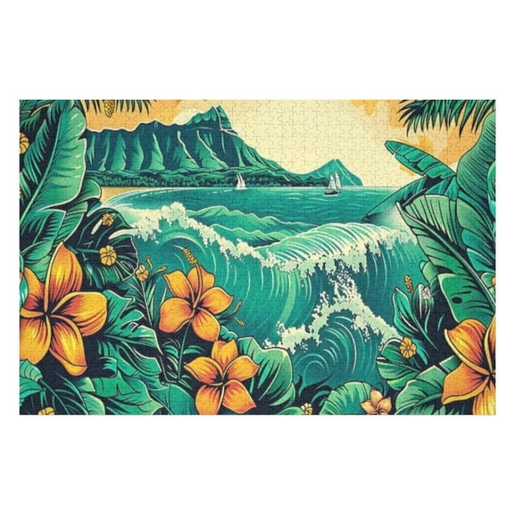 Puzzles for Adults 300 Pieces - Wave That Is Titled Surfers Funny Puzzles Educational Toys, Birthday Christmas Valentine's Day Gift