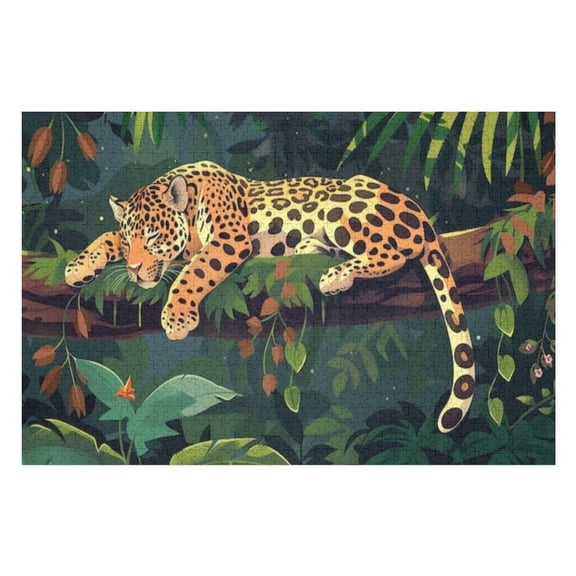 Puzzles for Adults 300 Pieces - Wild Jaguar Jungle Funny Puzzles Educational Toys, Birthday Christmas Valentine's Day Gift