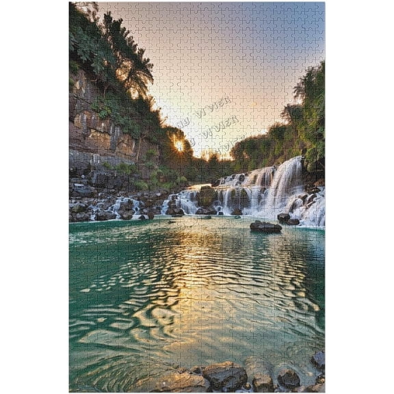 Puzzles for Adults 500 Piece, Mountains Park Hill Tree Creek Stream Landscape Jigsaw Puzzle, Family Activity Game 20.5"x15"