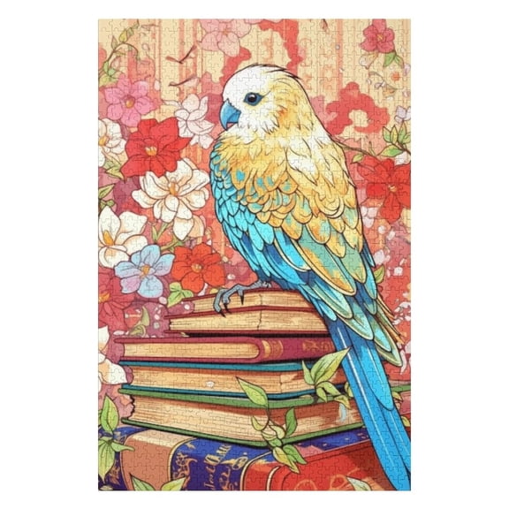 Puzzles for Adults 500 Pieces - Beautiful Birds And Books Funny Challenging Puzzle Perfect for Game Nights