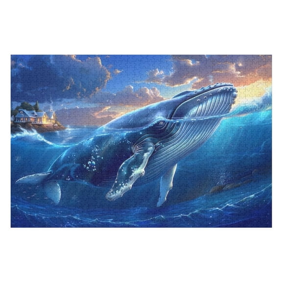 Puzzles for Adults 500 Pieces - Beautiful Whale Best Challenging Puzzles for Cognitive Workout - Safe Eco-Friendly - Most Popular Leisure Activities