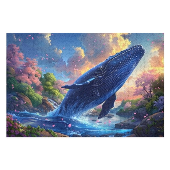 Puzzles for Adults 500 Pieces - Beautiful Whale Fun Educational Toys Decompressing Intellectual Puzzles Gift for Easter Hallowen Christmas Birthday