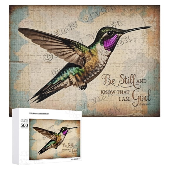 Puzzles for Adults 500 Pieces, Difficult Challenge Hummingbird Jigsaw Puzzles, Bird Puzzles as Wall Decor