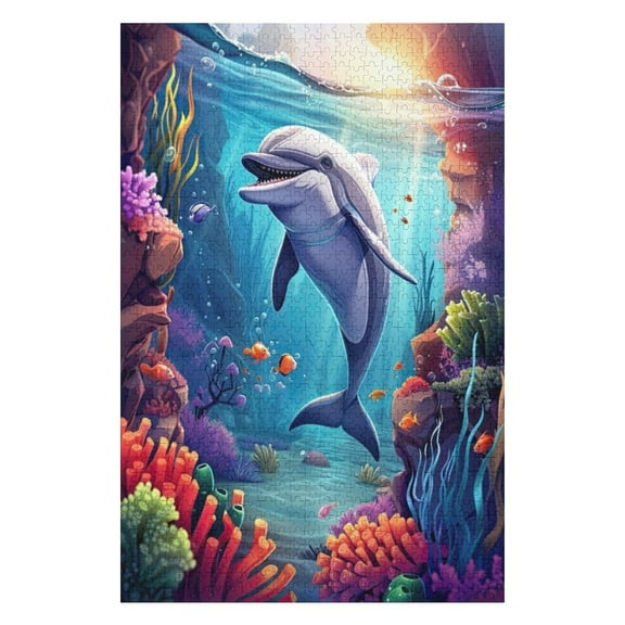 Puzzles for Adults 500 Pieces - Dolphin Funny Puzzle - Unique Brain Teaser, for Puzzle Enthusiasts