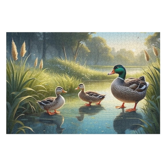 Puzzles for Adults 500 Pieces - Duck Family Adventure Cartoon Puzzle Challenging Educational Toys Puzzles Reduced Pressure Gift