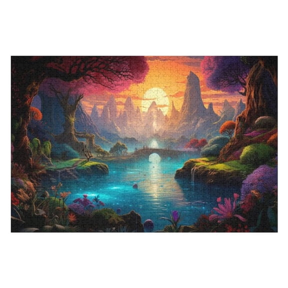 Puzzles for Adults 500 Pieces - Fantasy Endless Hole Landscape Funny Jigsaw Puzzles Learning & Fun Educational Toys Gift