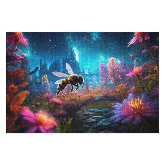 Puzzles for Adults 500 Pieces - Fantasy Style Bee Nature Puzzle Challenging Educational Toys Gifts for Home Decor Family Activities