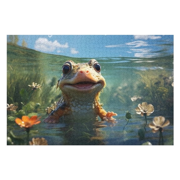Puzzles for Adults 500 Pieces - Frog Challenging Jigsaw Puzzle, Daring to Try, Family Entertainment Interactive Fun Jigsaw Puzzle Gifts