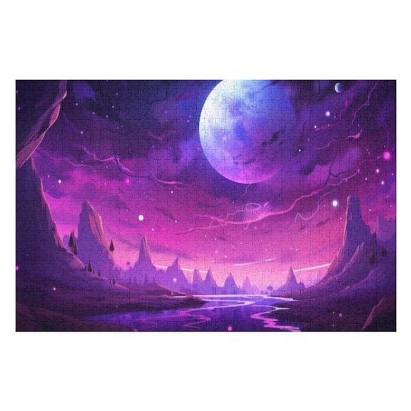 Puzzles for Adults 500 Pieces - Galaxy Planets Funny Puzzles Educational Games Gift for Birthday Christmas Halloween