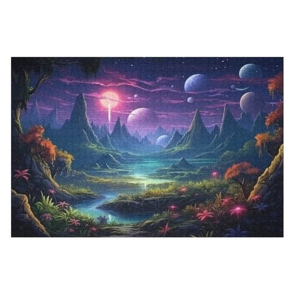 Puzzles for Adults 500 Pieces - Galaxy Planets Puzzle Challenging Educational Toys Gifts for Home Decor Family Activities