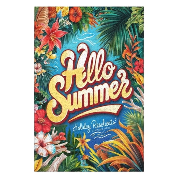 Puzzles for Adults 500 Pieces - Hello Summer Puzzle Challenging Educational Toys Puzzles Reduced Pressure Gift