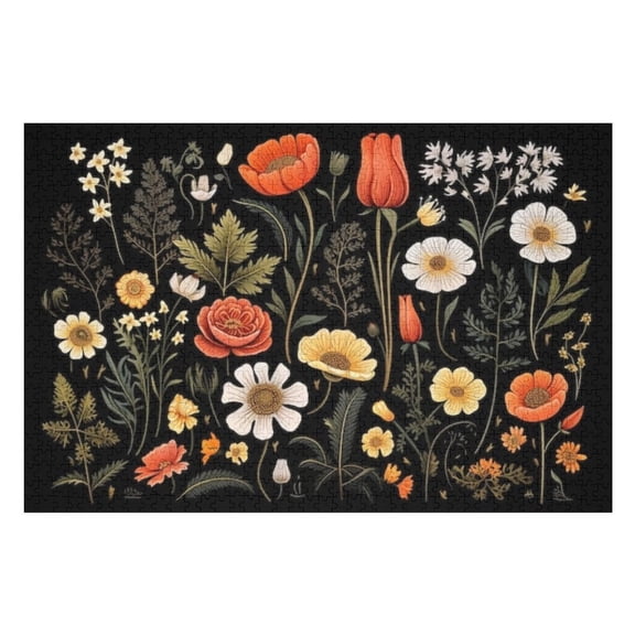 Puzzles for Adults 500 Pieces - Herbs Wild Flowers Puzzle Challenging Educational Toys Puzzles Reduced Pressure Gift
