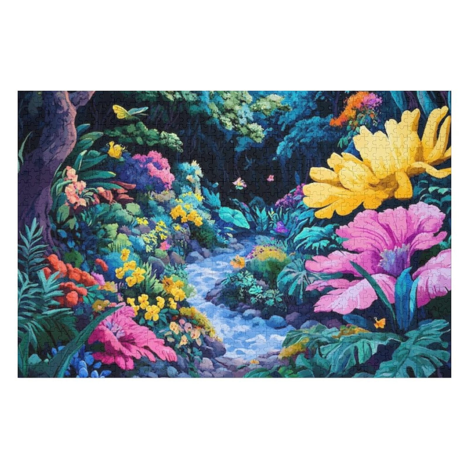 1000-Piece Jigsaw Puzzle - Beautiful Boots & Flowers Vintage Art - View #4