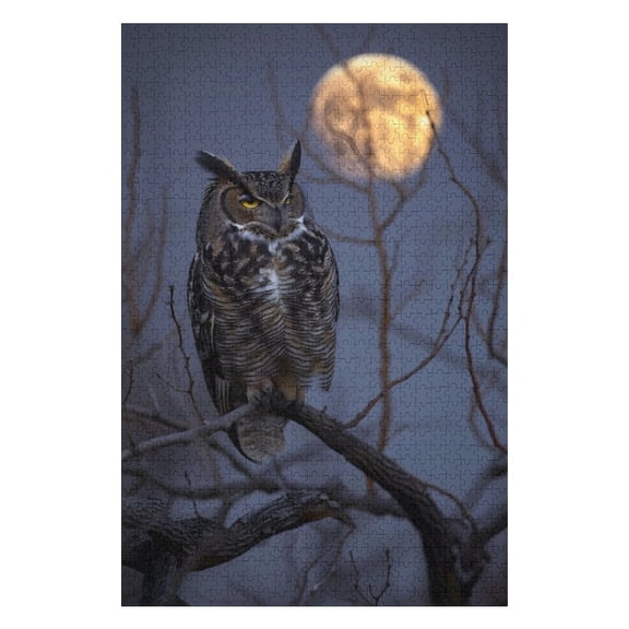 Puzzles for Adults 500 Pieces - Owl Outdoors Cold Nature With Dreamy Funny Challenging Puzzle Brain Teaser Activity Perfect for Game Nights